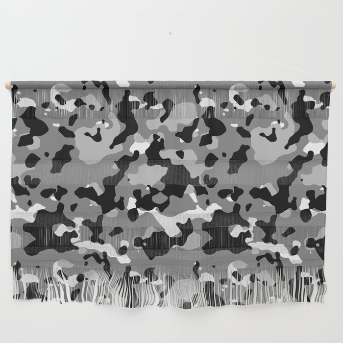 Black and Gray Camouflage Wall Hanging