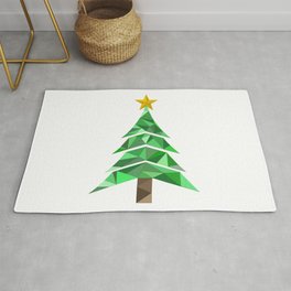 Christmas Tree with Star Topper Area & Throw Rug