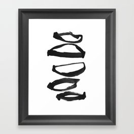 Abstract Shapes Black Ink Painting Framed Art Print