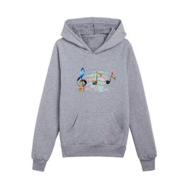 Magical Musical Notes - Colorful Music Art by Sharon Cummings Kids Pullover Hoodies