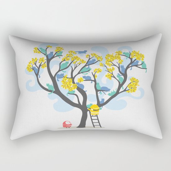 Crazy cat lady needs help Rectangular Pillow