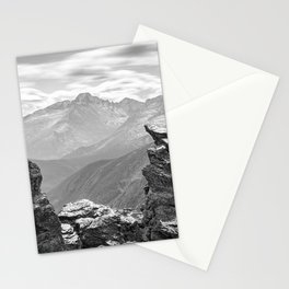 Colorado Longs Peak Black & White Rocky Mountain National Park Landscape Stationery Card