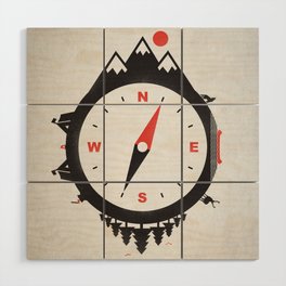 Adventure Compass Wood Wall Art