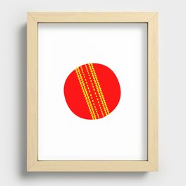 Red Cricket Ball Recessed Framed Print