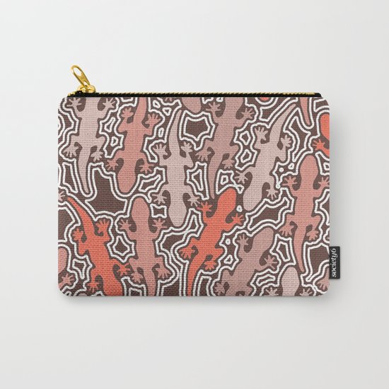 Lizards in apricot and coral orange Carry-All Pouch