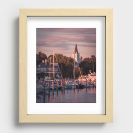 Mackinac Island Harbor at sunset Recessed Framed Print
