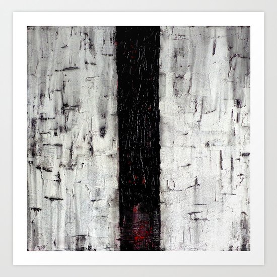 Dark Path - Black and white abstract Art Print