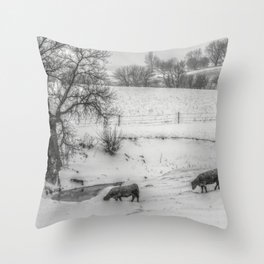 Winter in the Country Throw Pillow