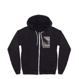 Winter Sunrise Lakeside in the Mountains by Ivan Fedorovich Choultsé Zip Hoodie