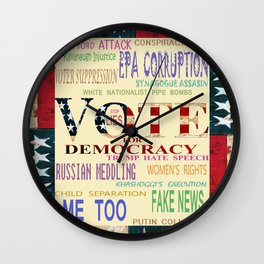 Vote For Democracy Wall Clock