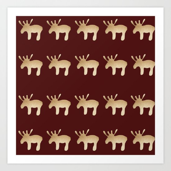 Reindeer queues Art Print
