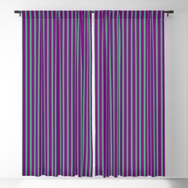 [ Thumbnail: Sea Green and Purple Colored Striped/Lined Pattern Blackout Curtain ]