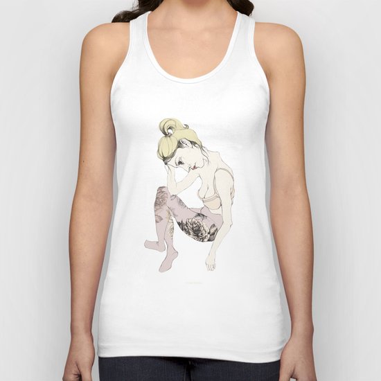 With stockings of flowers Unisex Tank Top