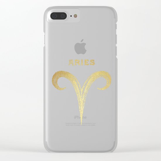 Aries Zodiac Sign Clear iPhone Case