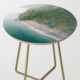 Along the coast of Lombok, Drone Photography, Aerial Photo, Ocean Wall Art  Side Table