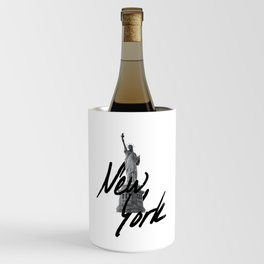New York - Stature of Liberty - Hand-painted Wine Chiller