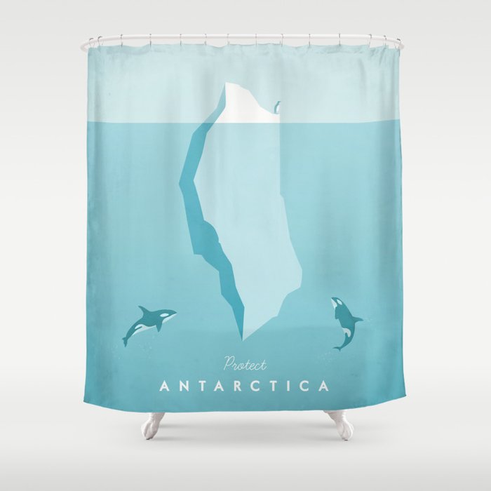 Vintage Travel Poster Antarctica Shower Curtain By Wetcake Society6