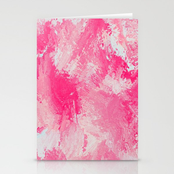 Pink Watercolor Sponge Painting Stationery Cards By Dec02 Society6