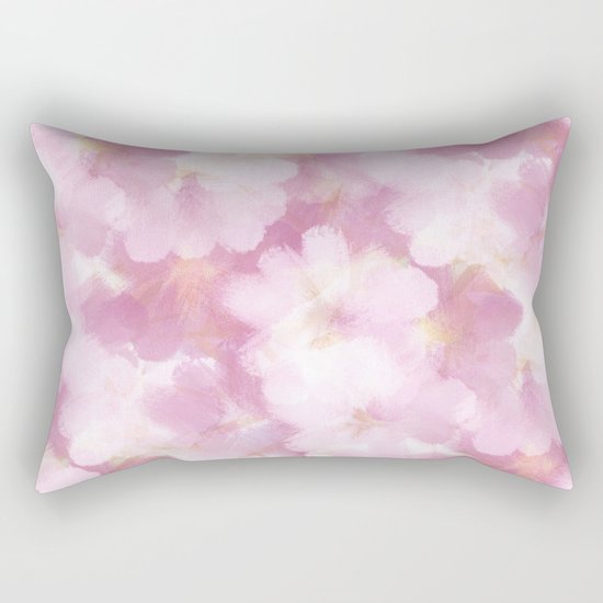 Painted Flowers Abstract Rectangular Pillow