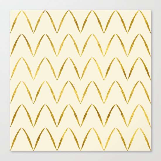 Cream Gold Foil 05 Canvas Print