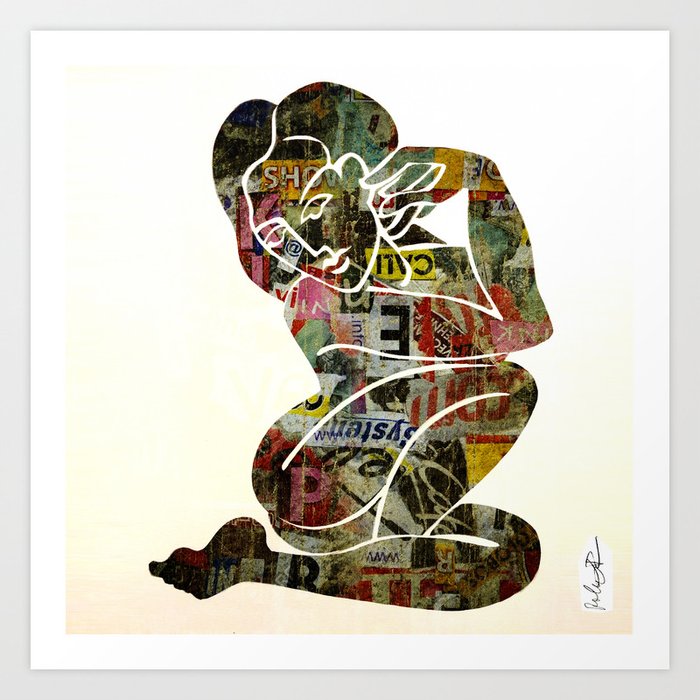 Graffiti Girl Modern Abstract Fine Art Nude Painting Pop Art Art