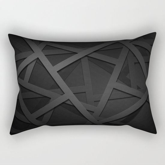 Black Web Rectangular Pillow
