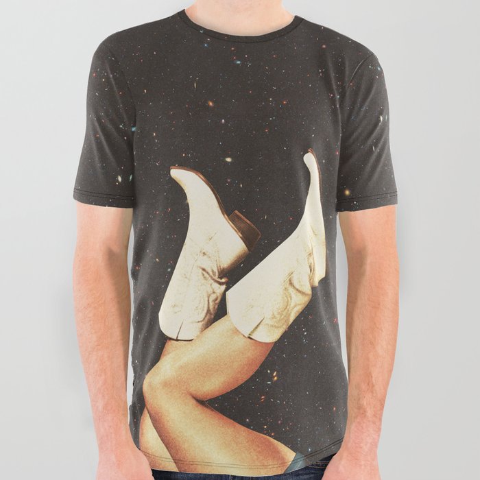 These Boots - Space & Stars Cowgirl All Over Graphic Tee