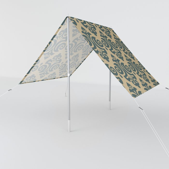 Victorian Modern Pattern in Forest Green and Gold Sun Shade