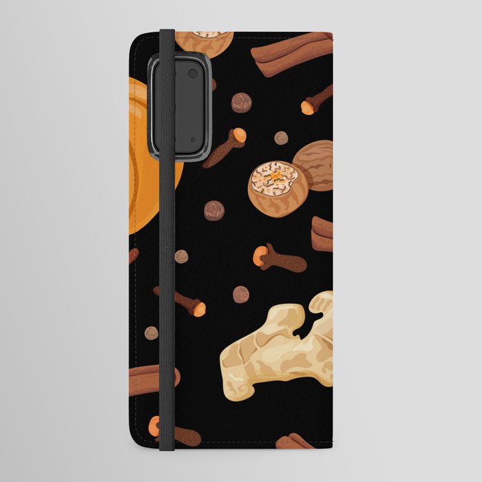 Pumpkin Spice Pattern Android Wallet Case
