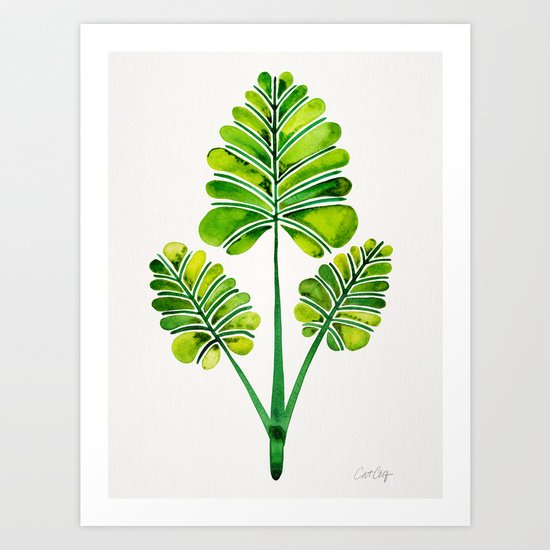 Tropical Palm Leaf Trifecta – Green Palette Art Print