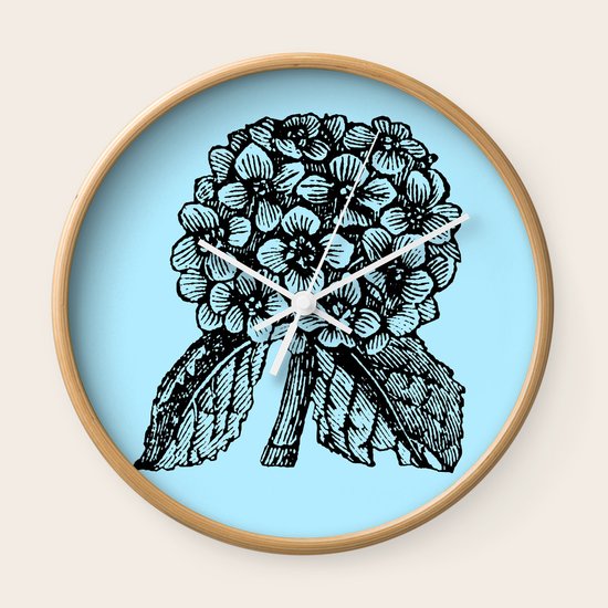 Blue Hydrangea Wall Clock
