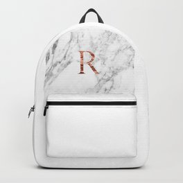 Monogram rose gold marble R Backpack