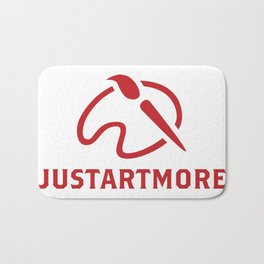 JustArtMore Logo Red White background Bath Mat