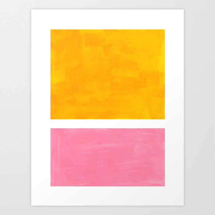 Pastel Yellow Pink Rothko Minimalist Mid Century Abstract Color