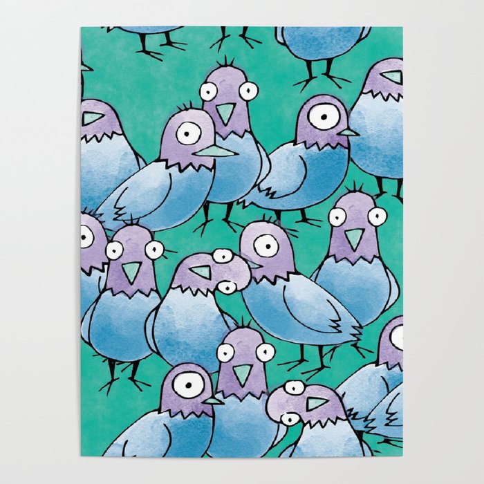 Pigeon Crowd Poster