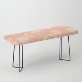 Abstract tangerine pattern - cream and coral Bench