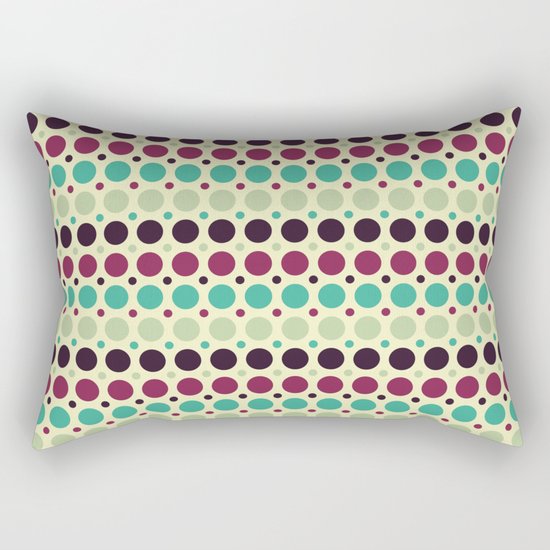 Peacock Polka Dot Pattern Rectangular Pillow