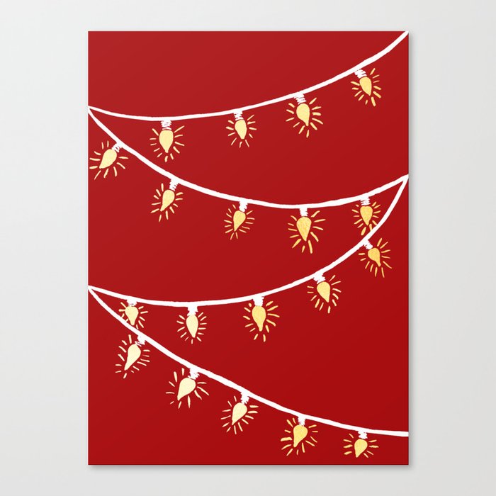 Red and gold Christmas lights Canvas Print