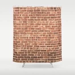 Brick Wall with Dark Gradient at Bottom Shower Curtain