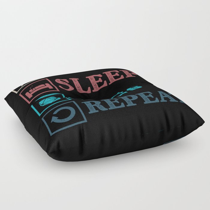 Eat Sleep RPG Repeat Geeky Fantasy Gamer Floor Pillow