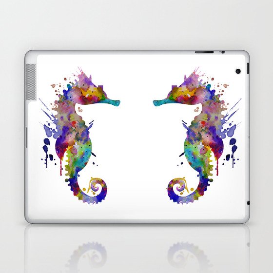 Colorful Seahorse Silhouette Laptop & iPad Skin