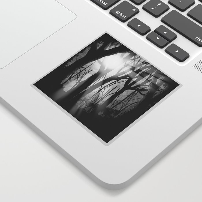 Forest Light Digital Art Sticker By Michaeldaugherty