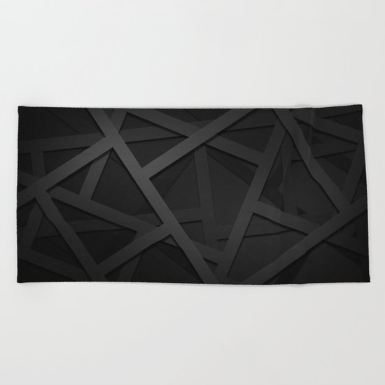Black Web Beach Towel