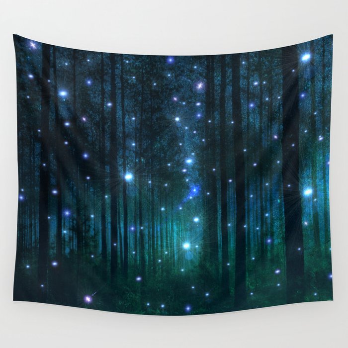 Glowing Space Woods Wall Tapestry