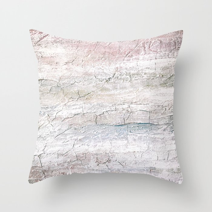 Soft Pastel Texture Acrylic Abstract Throw Pillow