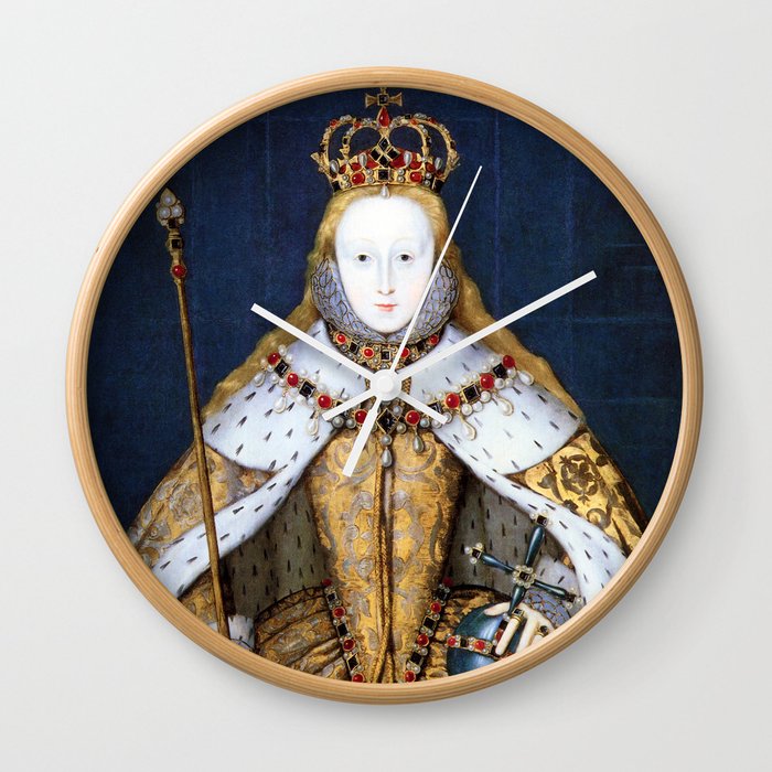 Queen Elizabeth I of England in Her Coronation Robe Wall Clock