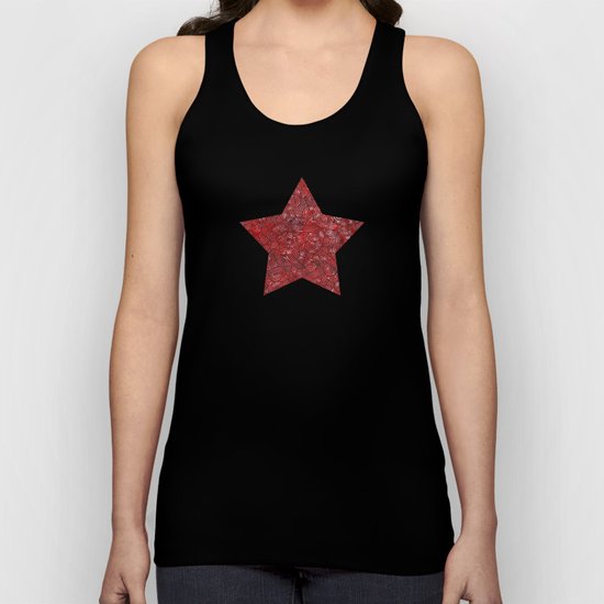 Red and black swirls doodles Unisex Tank Top