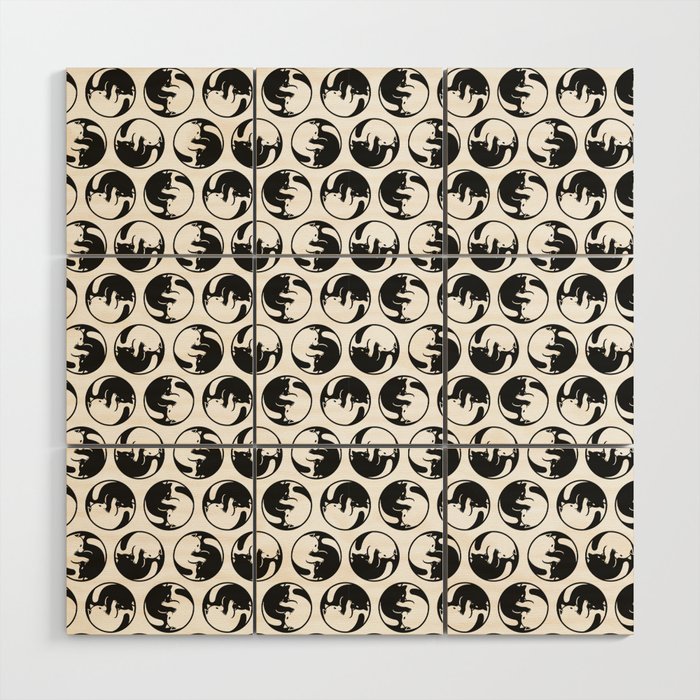 Yin Yang Cat Tao Pattern by Tobe Fonseca Wood Wall Art