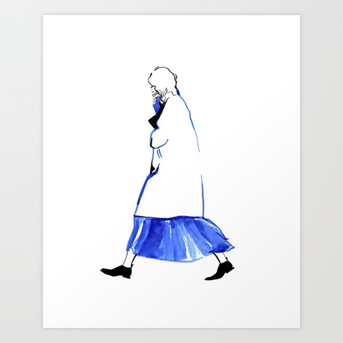 Walking lady Art Print