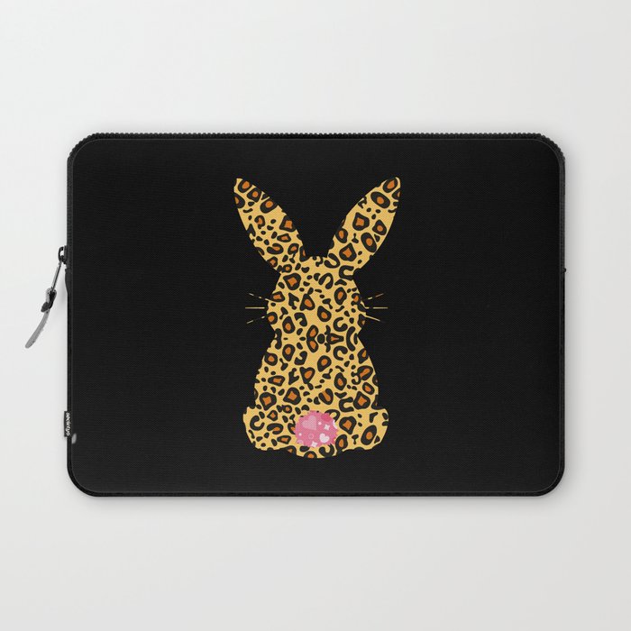 Cute Womens Happy Easter Leopard Bunny Laptop Sleeve